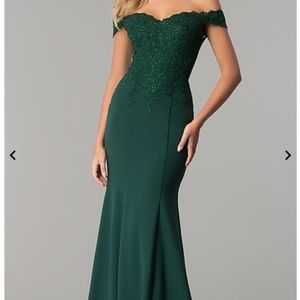 Hunter Green Prom Girl Dress